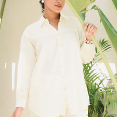 Ceramic White Linen Coord Set