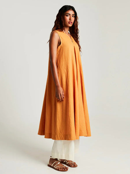 Mango Co-Linen Sleeveless Flared Kurta