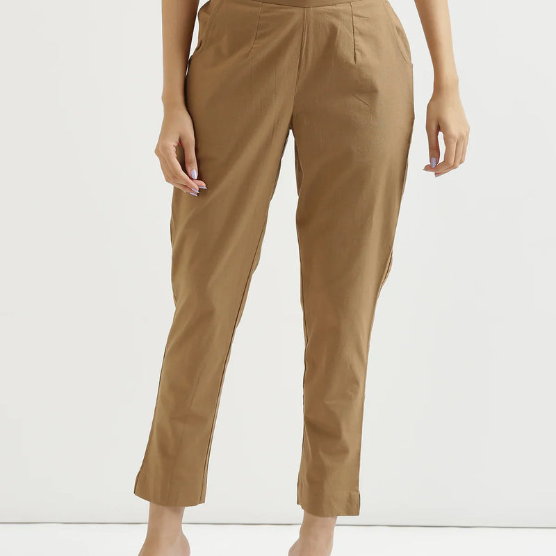Coffee Brown Cotton Pant