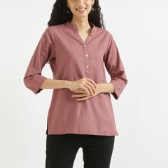 Rose Taupe Linen Kurta
