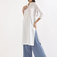 Breezy White Linen Kurta