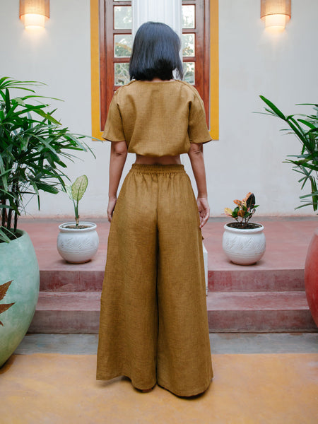 Chic Mustard Cowl Top
