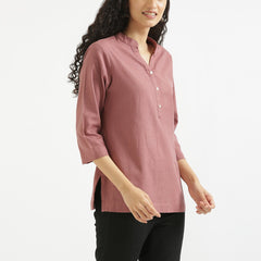 Rose Taupe Linen Kurta