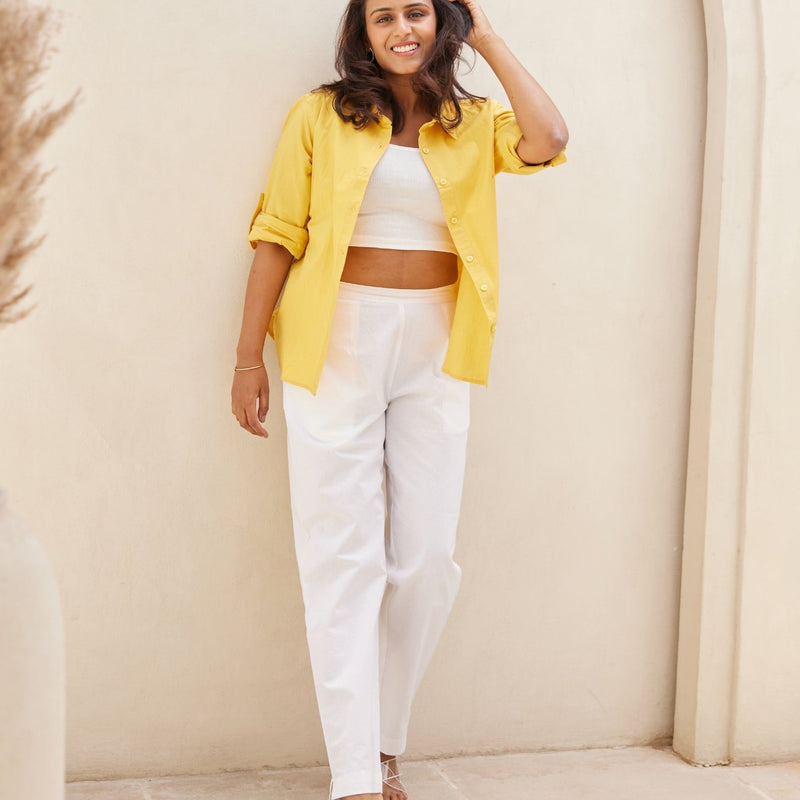 Comfy White Cotton Pants