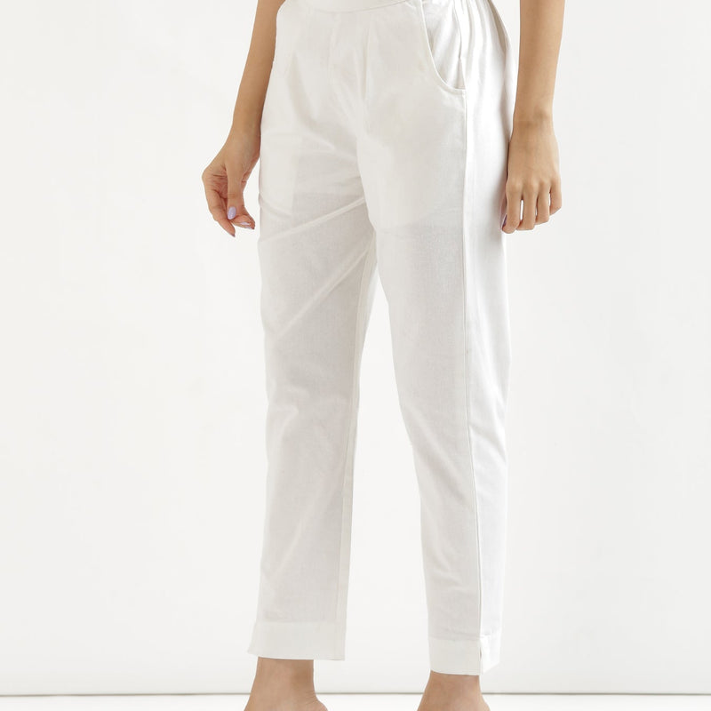 Comfy White Cotton Pants