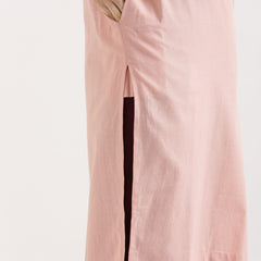 Salmon Pink Linen Kurta