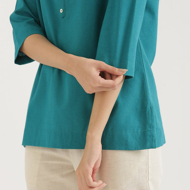 Teal Linen Short Delight