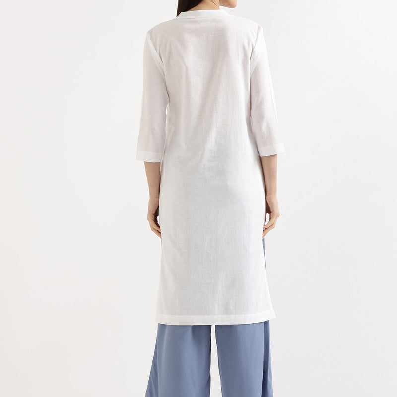 Breezy White Linen Kurta