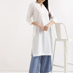 Breezy White Linen Kurta