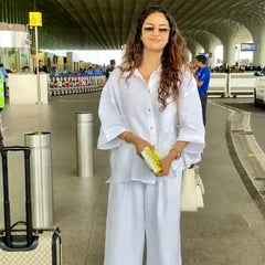 Keerthi Suresh Muse Vanilla Linen Coord Set